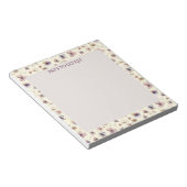 Boho Wildflower Watercolor Named Cream Blush Notitieblok (Schuin)