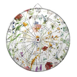 Boho Wildflower Watercolor Spring Flower Dartbord