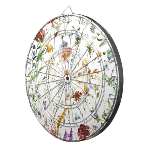 Boho Wildflower Watercolor Spring  Flower Dartbord (Voorkant Rechts)