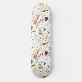 Boho Wildflower Watercolor Spring Flower Persoonlijk Skateboard