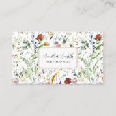 Boho Wildflower Watercolor Spring  Flower Visitekaartje (Voorkant)