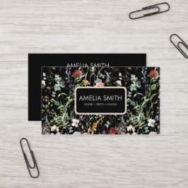 Boho Wildflower Watercolor Spring Flower Visitekaartje