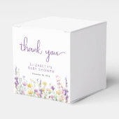 Boho Wildflower Waterverf Baby Meisje Douche Bedankdoosjes (Voorkant Zijde)