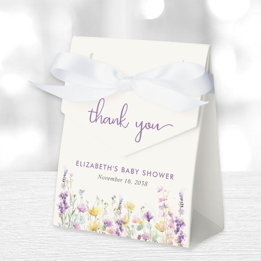 Boho Wildflower Waterverf Baby Meisje Douche Bedankdoosjes