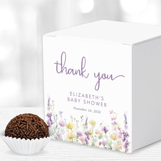 Boho Wildflower Waterverf Baby Meisje Douche Bedankdoosjes