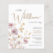 Boho Wildflower Waterverf Baby Meisje Douche Invit (Voorkant)