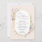 Boho Wildflower Waterverf Baby Meisje Douche Kaart (Voorkant)