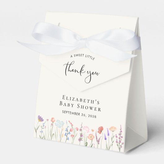 Boho Wildflower Waterverf Baby shower Dank u Bedankdoosjes (Voorkant Zijde)