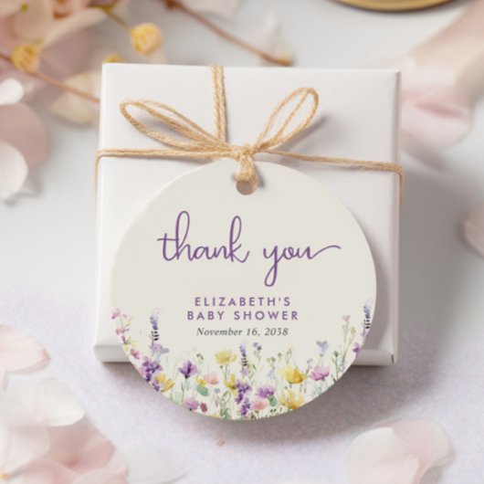 Boho Wildflower Waterverf Baby shower Dank u Bedankjes Labels