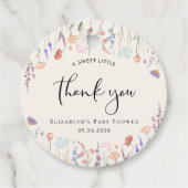 Boho Wildflower Waterverf Baby shower Dank u Bedankjes Labels (Voorkant)