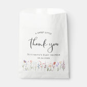 Boho Wildflower Waterverf Baby shower Dank u Bedankzakje (Voorkant)