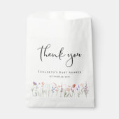 Boho Wildflower Waterverf Baby shower Dank u Bedankzakje (Voorkant)
