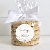 Boho Wildflower Waterverf Baby shower Dank u Ronde Sticker