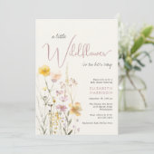 Boho Wildflower Waterverf Baby shower Kaart (Staand voorkant)