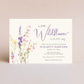 Boho Wildflower Waterverf Baby shower Kaart