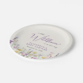 Boho Wildflower Waterverf Baby shower Papieren Bordje (Gekanteld)