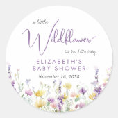 Boho Wildflower Waterverf Baby shower Ronde Sticker (Voorkant)
