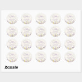 Boho Wildflower Waterverf Baby shower Ronde Sticker (Vel)
