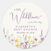 Boho Wildflower Waterverf Baby shower Ronde Sticker (Voorkant)