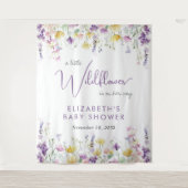 Boho Wildflower Waterverf Baby shower Welkom Wandkleed (Voorkant)