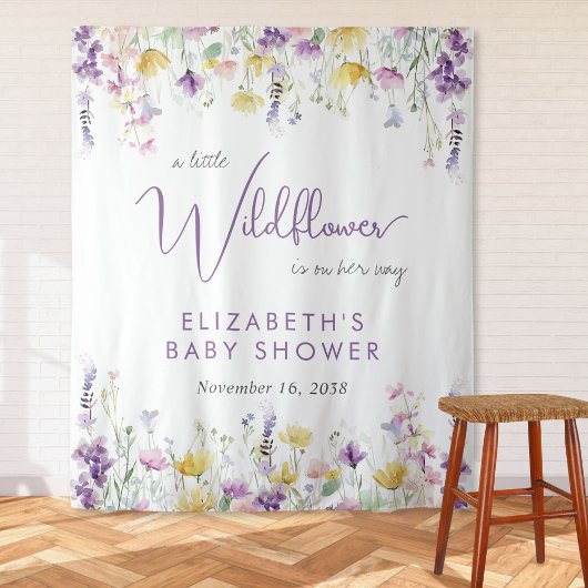 Boho Wildflower Waterverf Baby shower Welkom Wandkleed