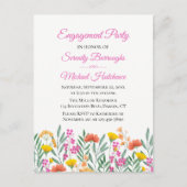 Boho Wildflower Waterverf Bloemen Verlovingsfeest Uitnodiging Briefkaart (Voorkant)