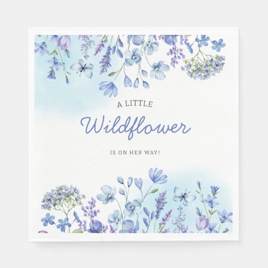 Boho wildflower waterverf Floral Baby Showe Servet (Voorkant)