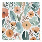 Boho Wildflower Waterverf Floral Pastel Perfect Poster (Voorkant)