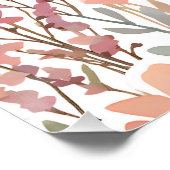 Boho Wildflower Waterverf Floral Pastel Perfect Poster (Hoek)