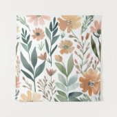 Boho Wildflower Waterverf Floral Pastel Wall Wandkleed (Voorkant)