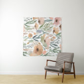 Boho Wildflower Waterverf Floral Pastel Wall Wandkleed (In Situ (horizontaal))