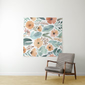 Boho Wildflower Waterverf Floral Pastel Wall Wandkleed (In Situ (horizontaal))