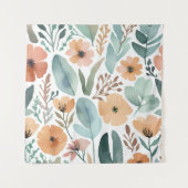 Boho Wildflower Waterverf Floral Pastel Wall Wandkleed (Voorkant)