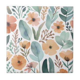 Boho Wildflower Waterverf Floral Pastelaccent Tegeltje