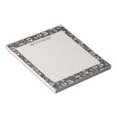 Boho Wildflower Waterverf genaamd Charcoal Blush Notitieblok (Schuin)