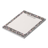 Boho Wildflower Waterverf genaamd Charcoal Blush Notitieblok (Linkerzijde)