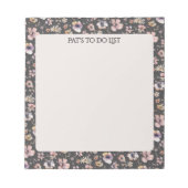 Boho Wildflower Waterverf genaamd Charcoal Blush Notitieblok (Voorkant)