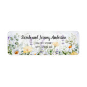 Boho Wildflower Waterverf Personaliseer bruiloft Etiket (Voorkant)