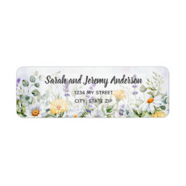 Boho Wildflower Waterverf Personaliseer bruiloft Etiket