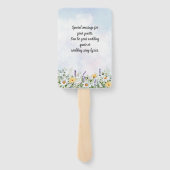 Boho Wildflower Waterverf Personaliseer bruiloft Handwaaier (Achterkant)