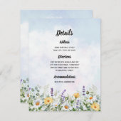 Boho Wildflower Waterverf Personaliseer bruiloft Informatiekaartje (Voorkant / Achterkant)