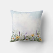 Boho Wildflower Waterverf Personaliseer bruiloft Kussen (Achterkant)