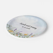 Boho Wildflower Waterverf Personaliseer bruiloft Papieren Bordje (Gekanteld)