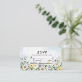 Boho Wildflower Waterverf Personaliseer bruiloft Plaatskaartje (Staand voorkant)