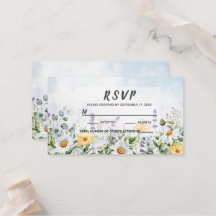 Boho Wildflower Waterverf Personaliseer bruiloft