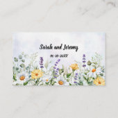Boho Wildflower Waterverf Personaliseer bruiloft Plaatskaartje (Achterkant)