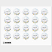 Boho Wildflower Waterverf Personaliseer bruiloft Ronde Sticker (Vel)