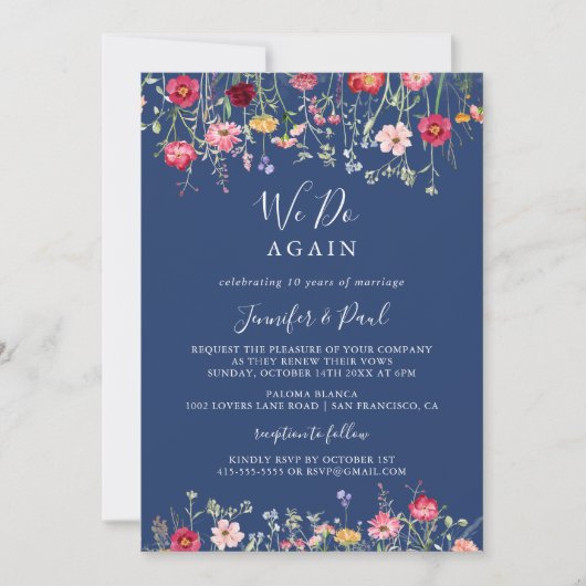 Boho Wildflower We Do Again Gelofte Vernieuwing Kaart (Voorkant)