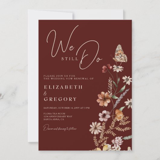 Boho Wildflower We doen nog steeds gelofte van ver Kaart (Voorkant)