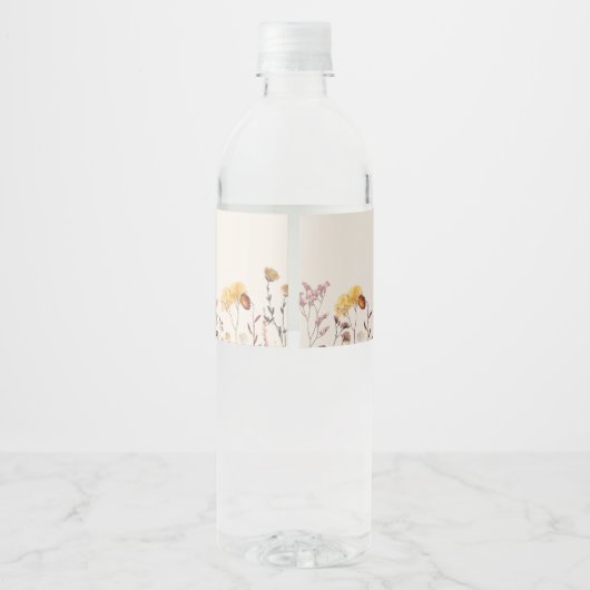 Boho Wildflower Weddenschap Water Etiket (Achterkant)
